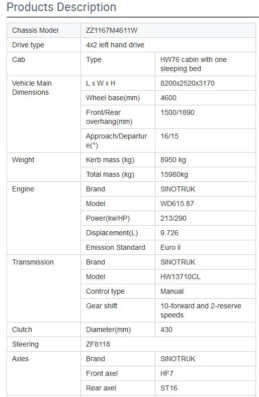 Sinotruck Drilling Rig Part Oil Well Truck Oil Well Testing Truck