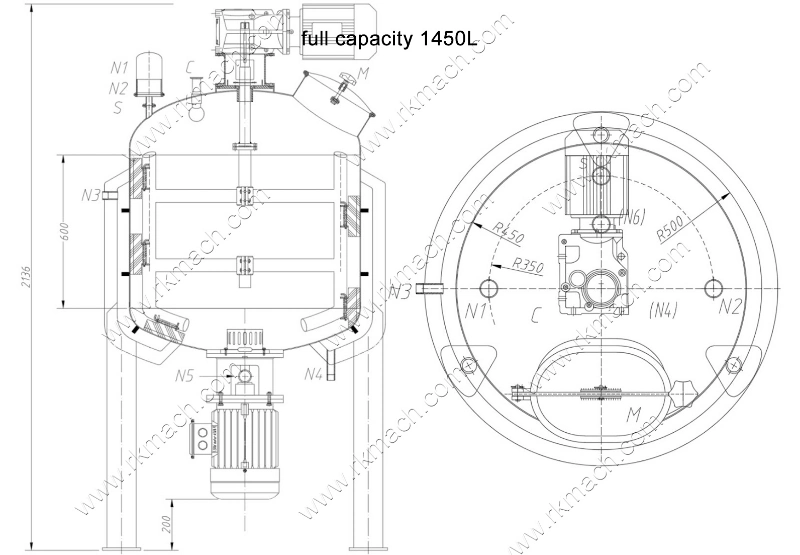 400 Liter SS316L Mixing Homogenizing Tank Cosmetic Mixing Equipment