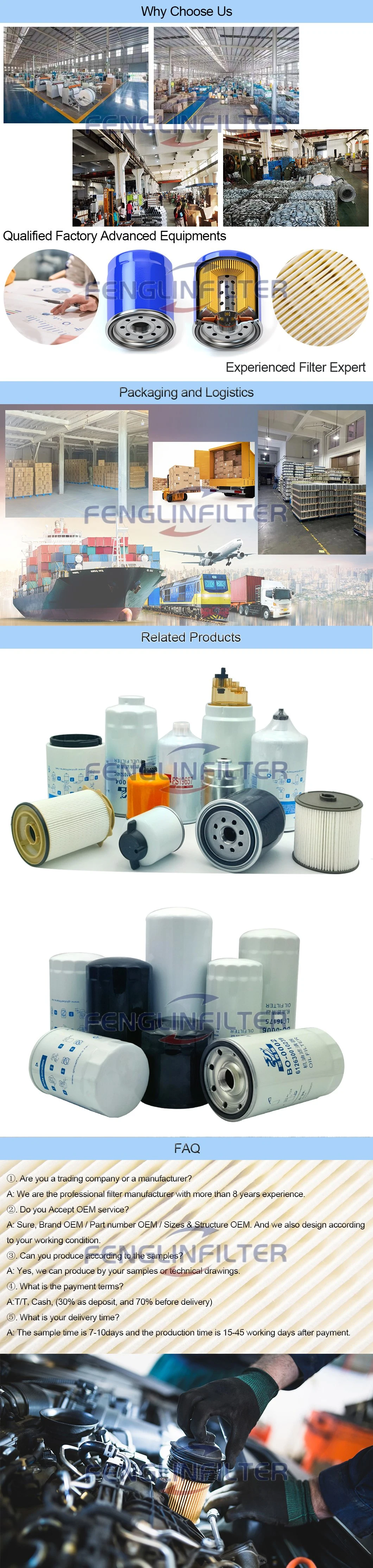 Customize High Performance Automobile Parts Truck&Bus Fuel Dispenser Filter Vsf-10520 33418 for Volvo Filter Parts